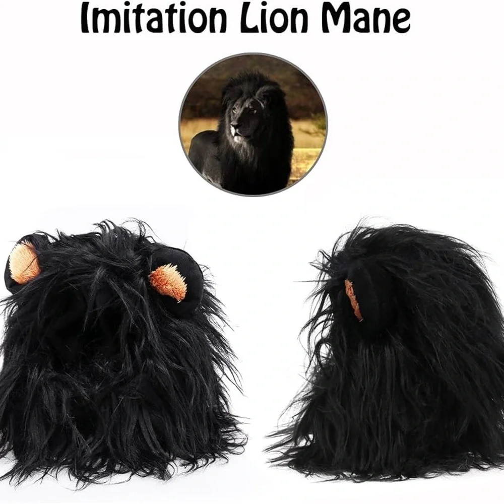 New Black Lion Mane Costume for Cats